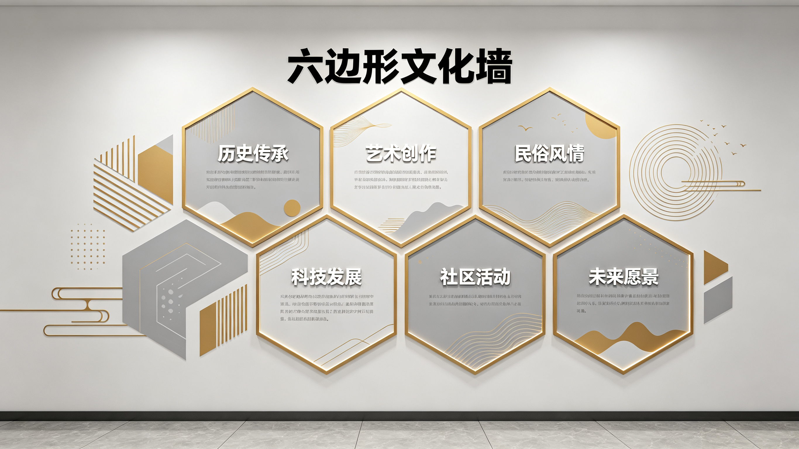 横州企业文化墙 | 六边形信息美学